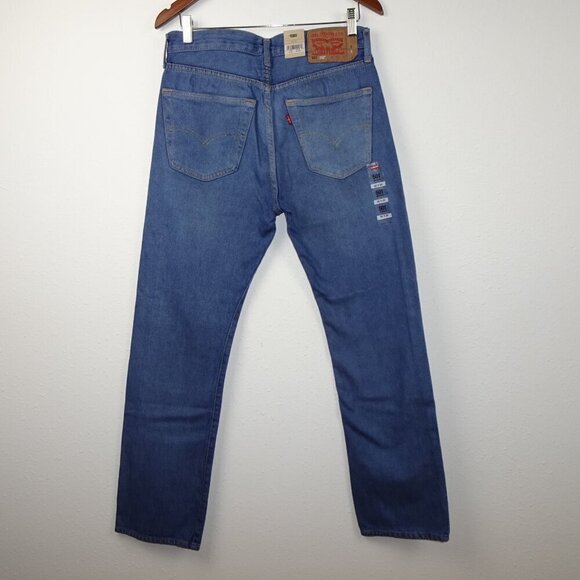 Levi's 501 Jeans Men's Size 32x32 Blue Denim 150 Anniversary Peace Sign - Picture 5 of 9